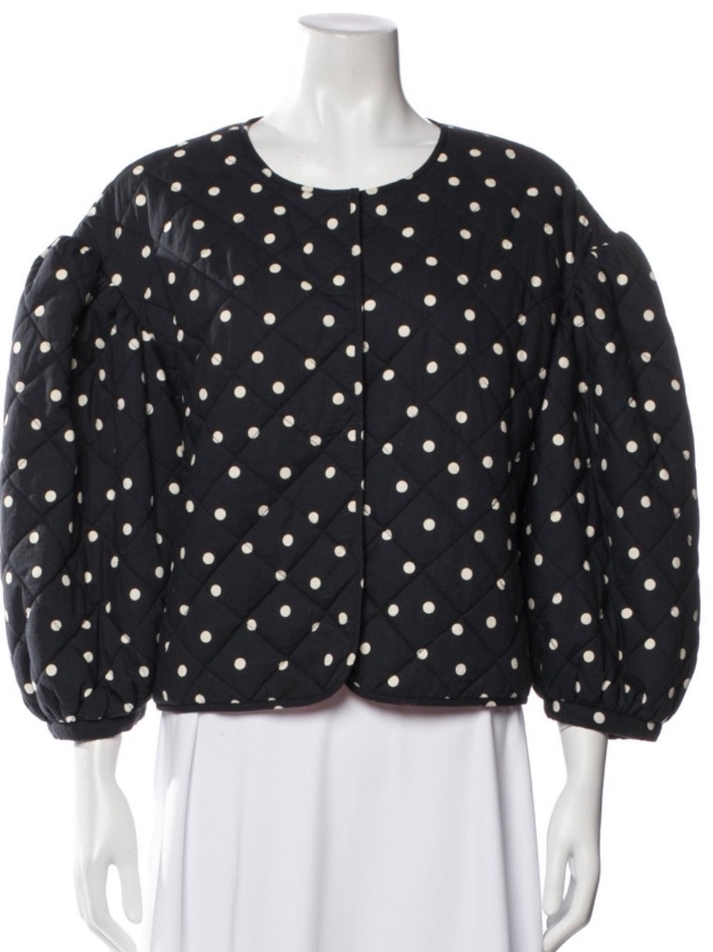 Clare V. Navy and White Polka Dot Jacket Size XS/S